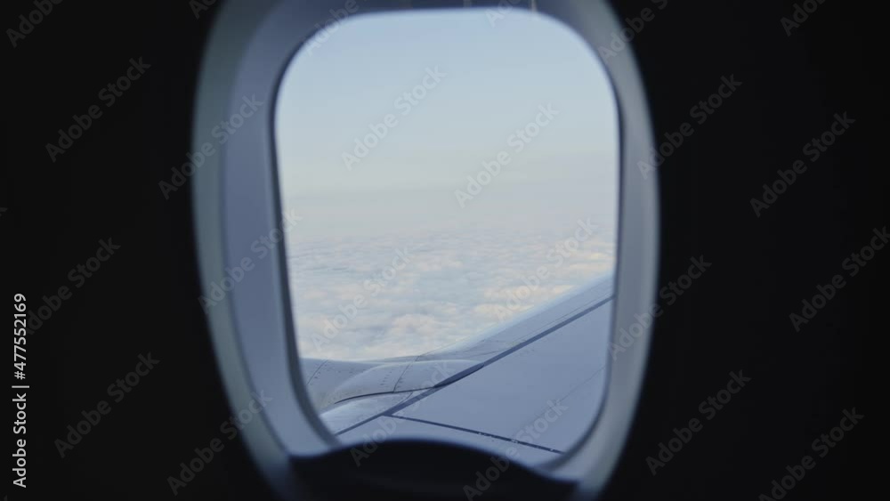Sea of clouds view from air flight Boeing in to the cloudy sky, travel holiday concept Sea of clouds view from air flight Boeing in to the cloudy sky, travel holiday concept