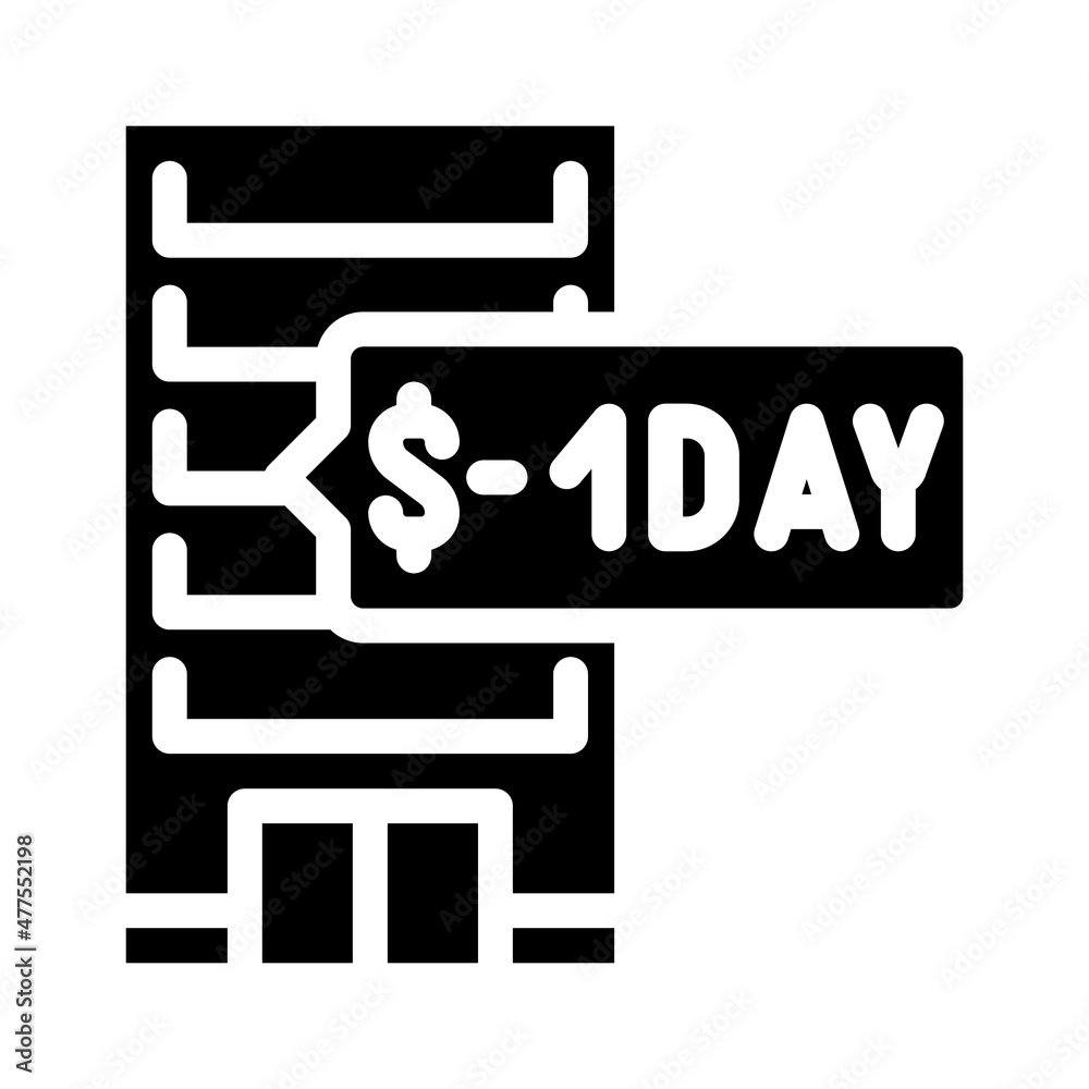 daily rent of housing glyph icon vector. daily rent of housing sign. isolated contour symbol black illustration daily rent of housing glyph icon vector. daily rent of housing sign. isolated contour symbol black illustration