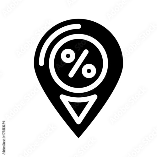 discount time glyph icon vector. discount time sign. isolated contour symbol black illustration