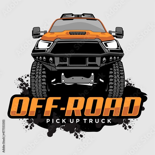 pick up truck logo design vector	