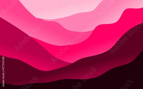 Abstract purple pink and pink abstract mountains background in pink multicolored gradient.