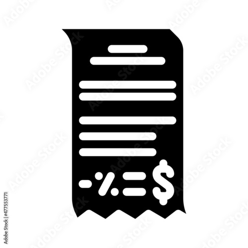 money discount glyph icon vector. money discount sign. isolated contour symbol black illustration