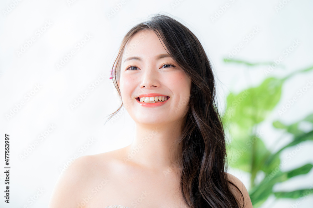 Image of Asian woman with beautiful skin Copy space available