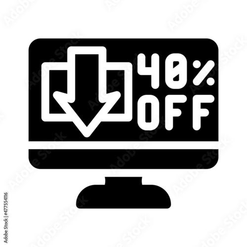 newsletter with promotion and coupon glyph icon vector. newsletter with promotion and coupon sign. isolated contour symbol black illustration