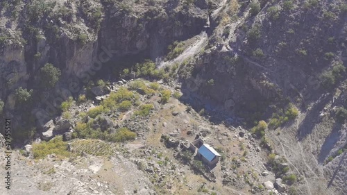 Vista aera de la Sierra Tarahumara desde el teleférico en el Divisadero Chihuahua photo