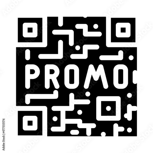 qr code glyph icon vector. qr code sign. isolated contour symbol black illustration
