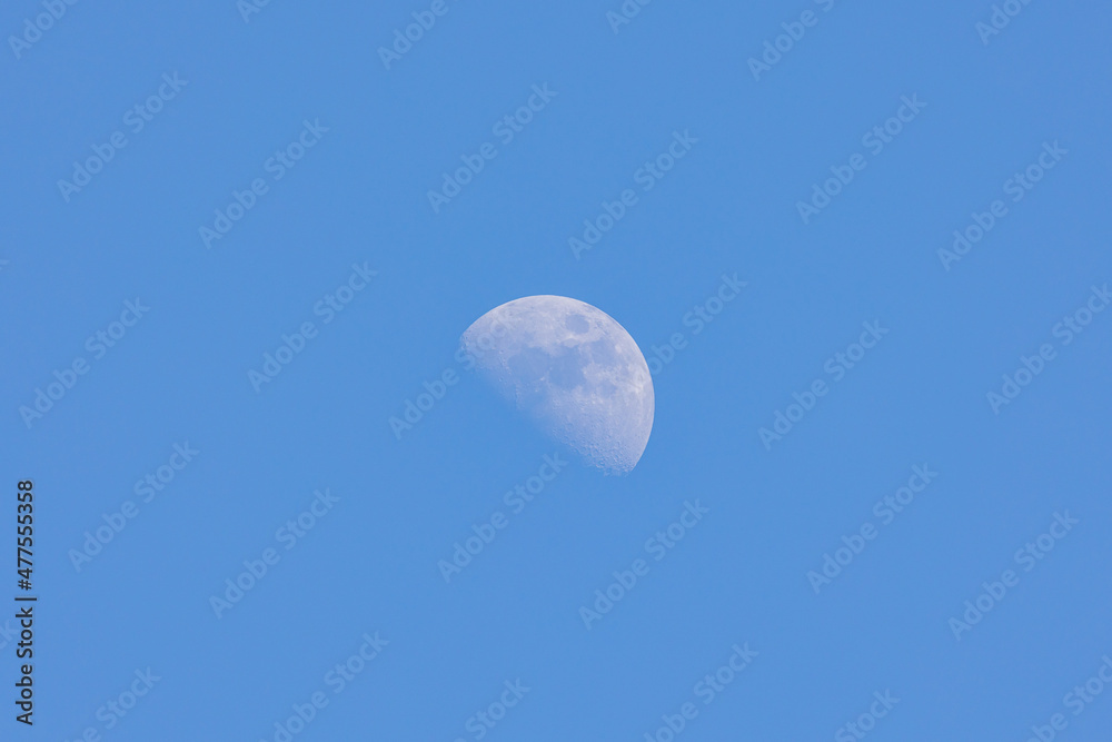 Half Moon Background - The Moon is an astronomical body that orbits planet Earth, being Earth's only permanent natural satellite Half Moon Background - The Moon is an astronomical body that orbits planet Earth, being Earth's only permanent natural satellite