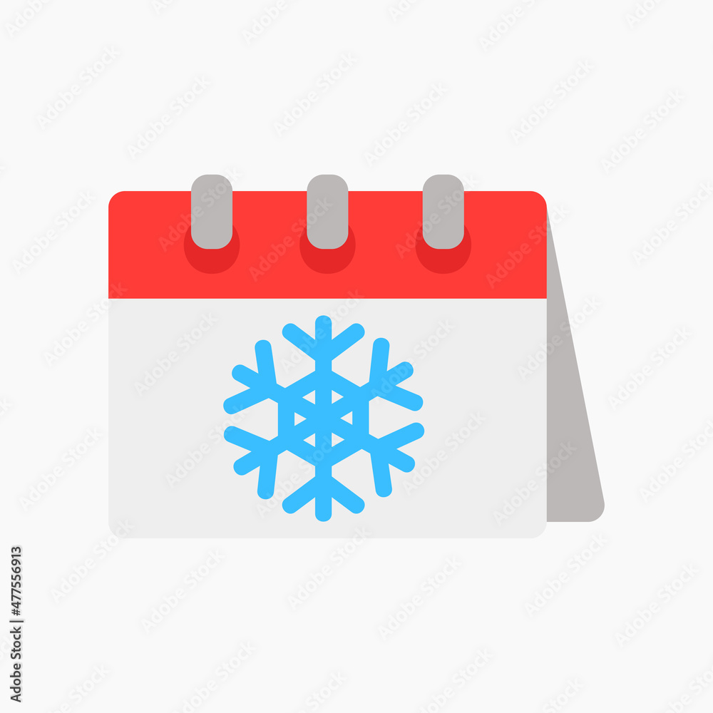 Winter icon vector illustration in flat style about calendar and date, use for website mobile app presentation Winter icon vector illustration in flat style about calendar and date, use for website mobile app presentation