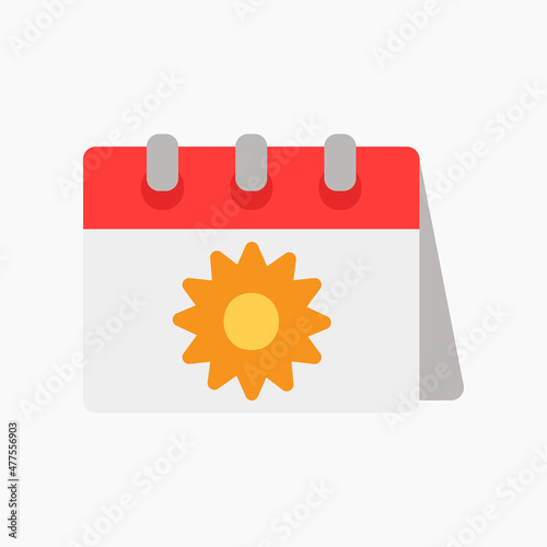 Summertime icon vector illustration in flat style about calendar and date, use for website mobile app presentation