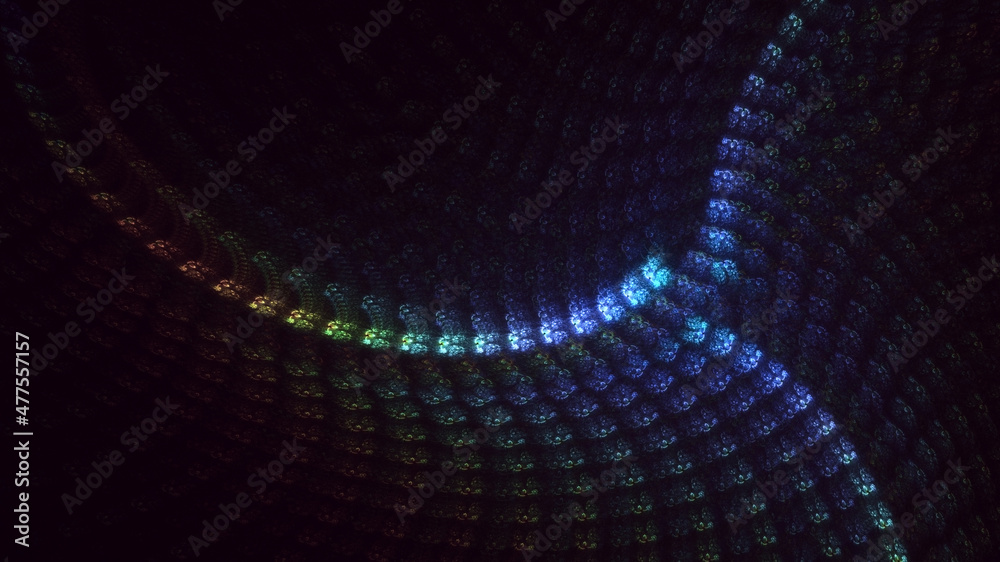 Fototapeta premium 3D rendering abstract multicolor fractal light background