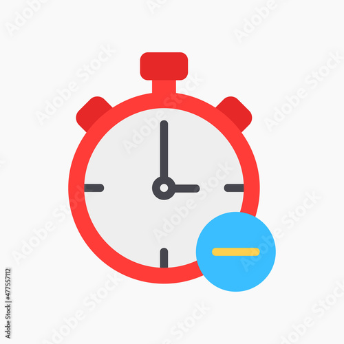 Delete time icon vector illustration in flat style about calendar and date, use for website mobile app presentation