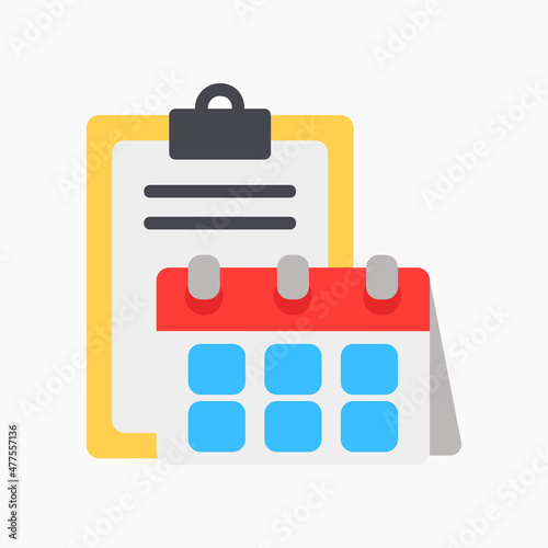 List schedule icon vector illustration in flat style about calendar and date, use for website mobile app presentation