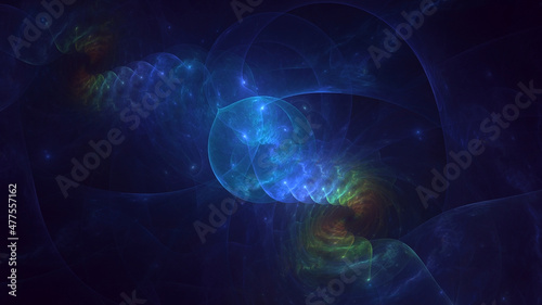 3D rendering abstract multicolor fractal light background