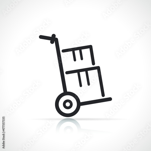 hand cart or trolley icon