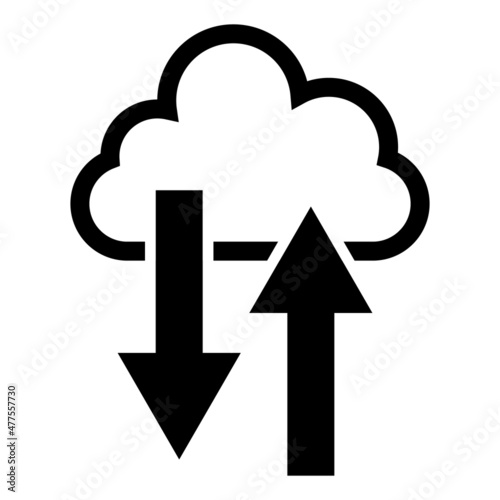 Cloud upload and download icons. Vector.