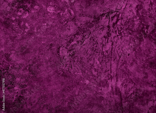 dirty plaster pink concrete wall texture used as background. old grungy texture, dark purple stained concrete background. texture of violet decorative stucco or cement. © WONGSAKORN