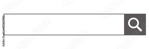 A simple search bar. Magnifying glass and gray search button.