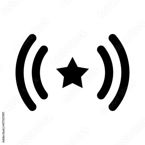 Star and radio wave icons. Vectors.
