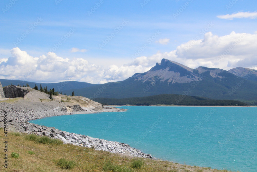 lake in the mountains in summer, Nordegg, Alberta