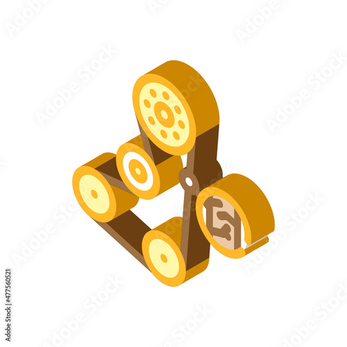 timing belt replacement isometric icon vector. timing belt replacement sign. isolated symbol illustration