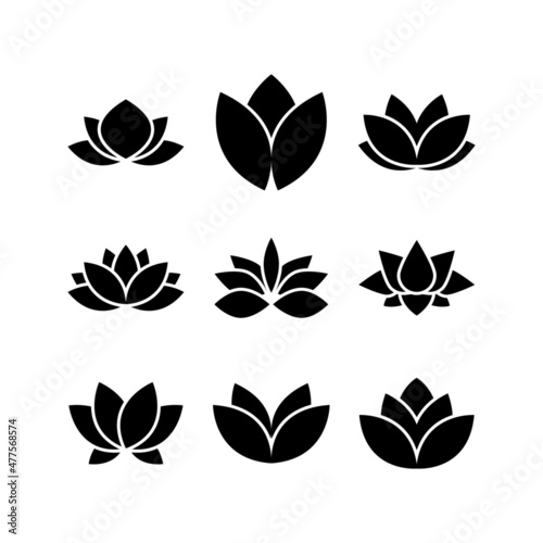 Murais de parede lotus icon or logo isolated sign symbol vector illustration - high-quality black