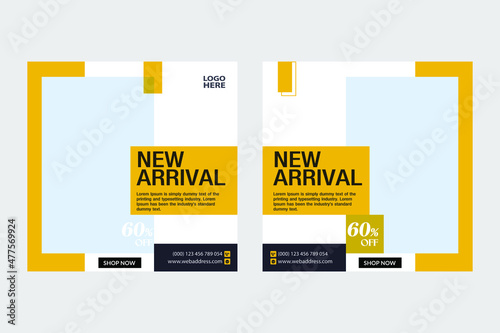 Fashion sale social media post set template