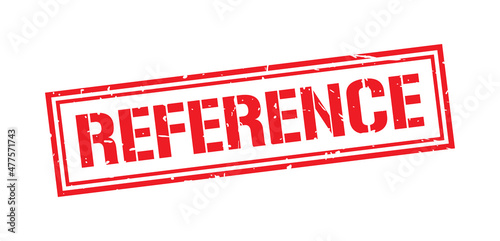 Reference word stamp symbol isolated on white background. Grunge red rubber stamps sign.