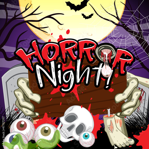 Halloween background with Horror Night logo