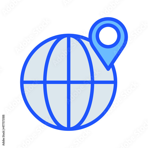 Global location Vector icon which is suitable for commercial work and easily modify or edit it


