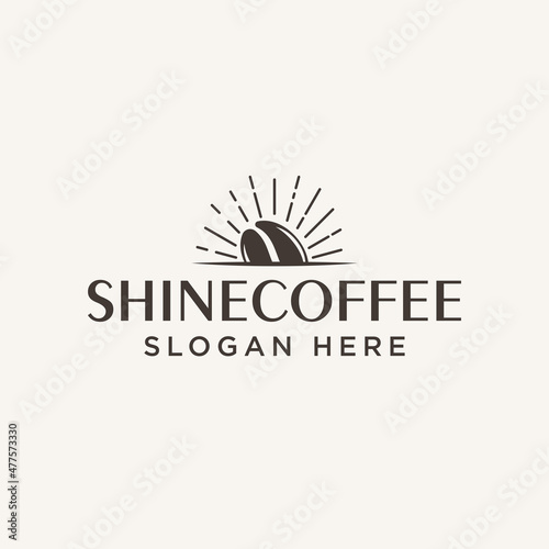 Shine Coffee logo designs concept vector, Bright coffee logo template