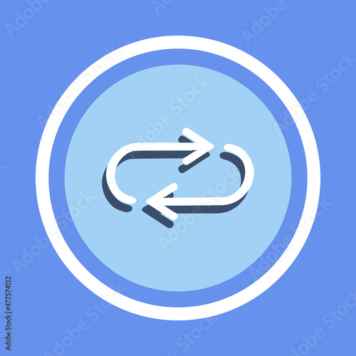 Free Download Repeat Icon. Repeat icons graphic design vector sign symbols for your project. Flat design style. Vector illustration in circle isolated on blue background - GFXLoad