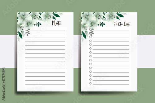 To do list Planner template Lily Flower Design