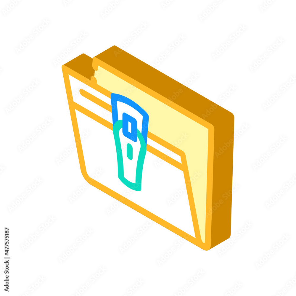 save file in folder isometric icon vector. save file in folder sign. isolated symbol illustration