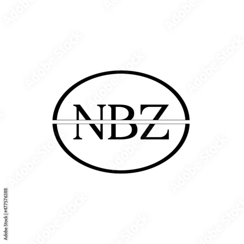 NBZ letter logo design with white background in illustrator, vector logo modern alphabet font overlap style. calligraphy designs for logo, Poster, Invitation, etc. 