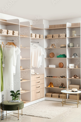 Modern wardrobe with stylis...