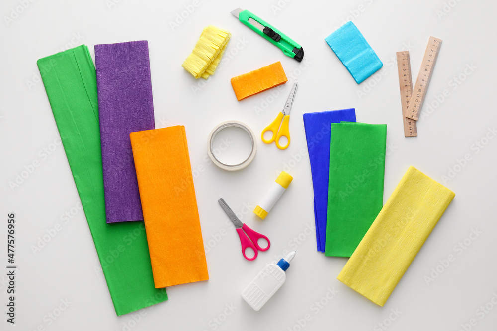 Materials for making Mexican pinata on white background Materials for making Mexican pinata on white background