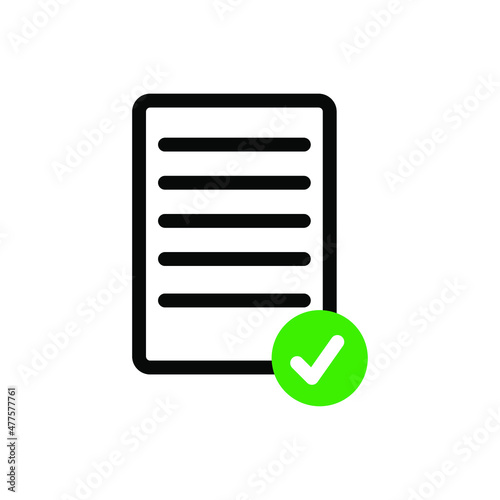 document with checkmark icon vector