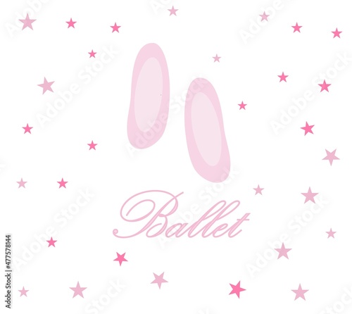 Pink ballet pointes. dance studio symbol - vector illustration. eps 10.