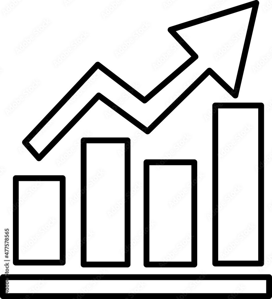 Graph vector icon, growing symbol. Simple, flat design for web or mobile app.eps Graph vector icon, growing symbol. Simple, flat design for web or mobile app.eps