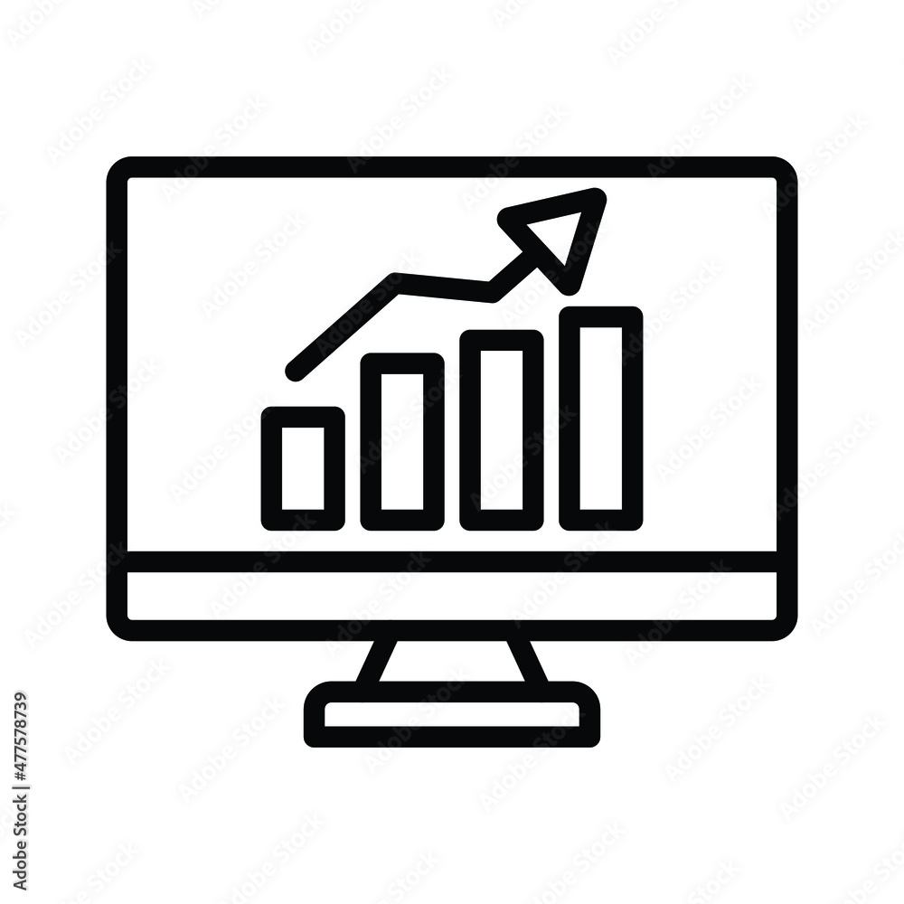 monitoring statistics Vector icon which is suitable for commercial work and easily modify or edit it

