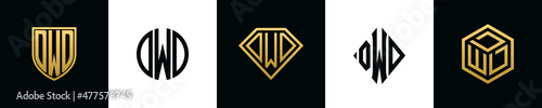 Initial letters DWD logo designs Bundle photo