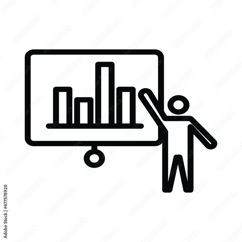 Presentation Vector icon which is suitable for commercial work and easily modify or edit it

