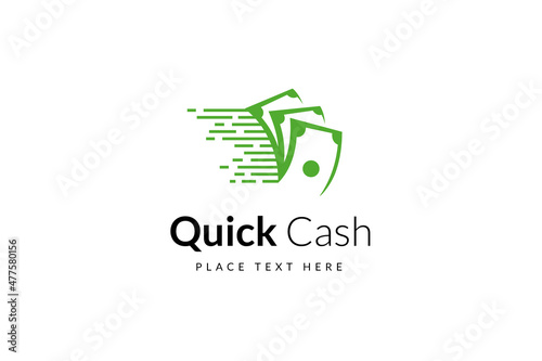 Quick cash logo design template. Digital payment logo design.