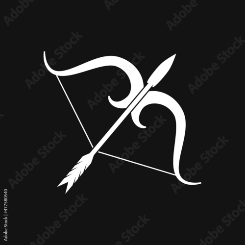 Bow with arrow icon. Valentines Day. Cupid Bow And Arrow. Love symbol. Vector stock illustration. EPS 10