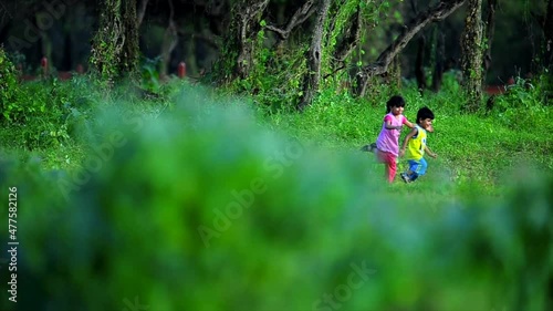 Children from the Arabian Gulf playing with nature