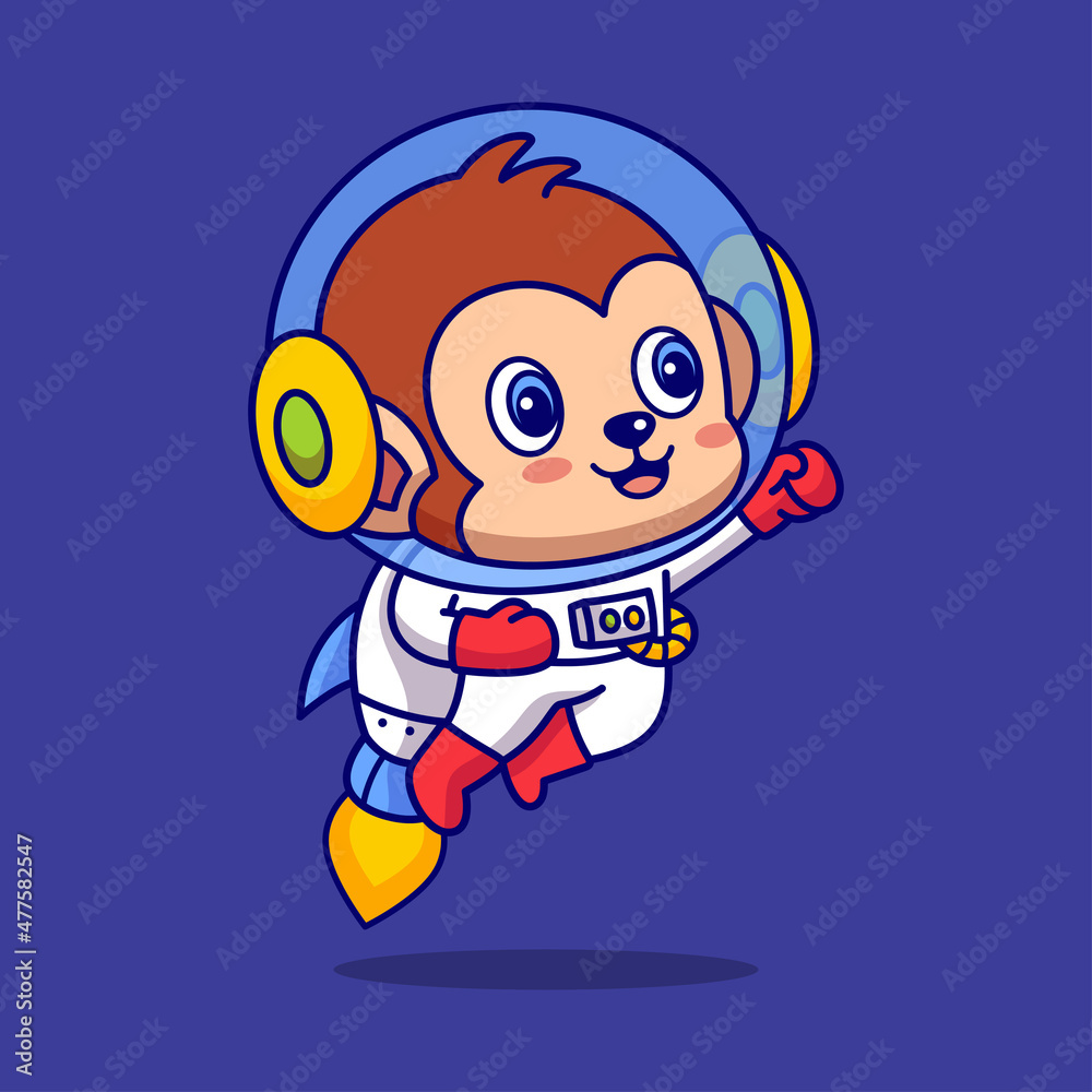 Monkey Astronaut Flying Monkey Astronaut Flying