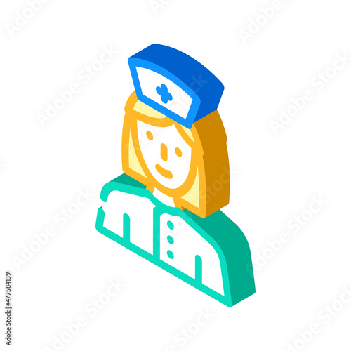 nurse medical worker isometric icon vector. nurse medical worker sign. isolated symbol illustration