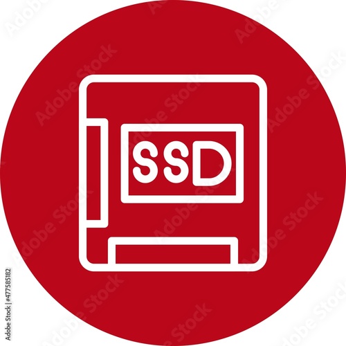 Ssd Line Circle Vector Icon Design