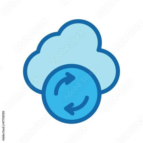 Syncing Line Filled Blue Vector Icon Design