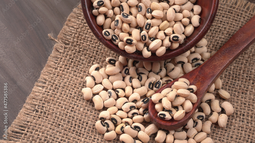 Uncooked black eyed peas. Health food concept. Uncooked black eyed peas. Health food concept.